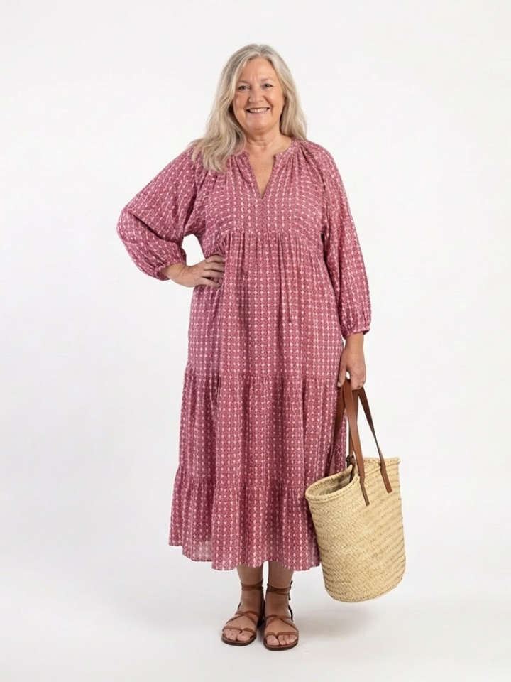 The Brune Tiered Midi Dress