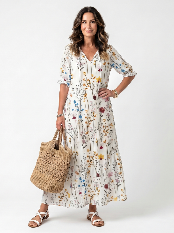 The Celandine Tassel Tie Dress